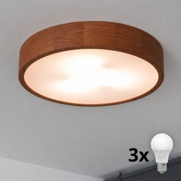 Brilagi - LED lubų šviestuvas CARVALHO 3xE27/45W/230V ąžuolas vyšnia, skersmuo 47 cm