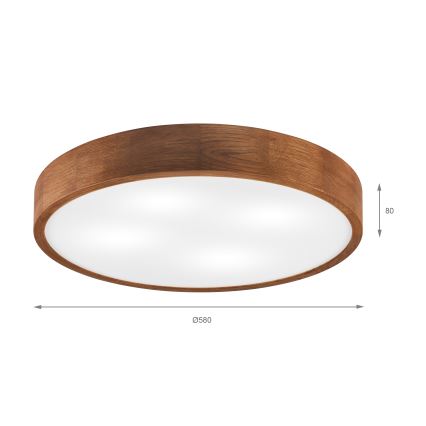 Brilagi - LED Lubų šviestuvas CARVALHO 4xE27/60W/230V ąžuolas vyšnia pr. 57,5 cm