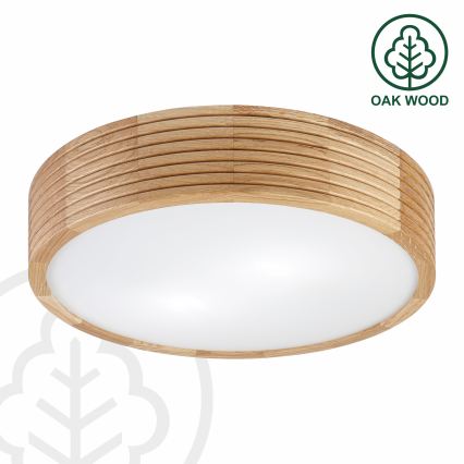 Brilagi - LED lubų šviestuvas CARVALHO MODERN 2xE27/60W/230V Ø 37,5 cm ąžuolas