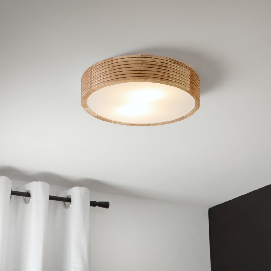 Brilagi - LED lubų šviestuvas CARVALHO MODERN 2xE27/60W/230V Ø 37,5 cm ąžuolas