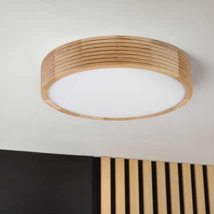 Brilagi - LED lubų šviestuvas CARVALHO MODERN 2xE27/60W/230V Ø 37,5 cm ąžuolas