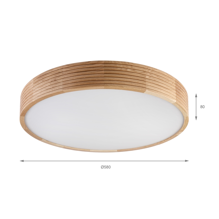 Brilagi - LED lubų šviestuvas CARVALHO MODERN 4xE27/60W/230V ąžuolas skersm. 57,5 cm
