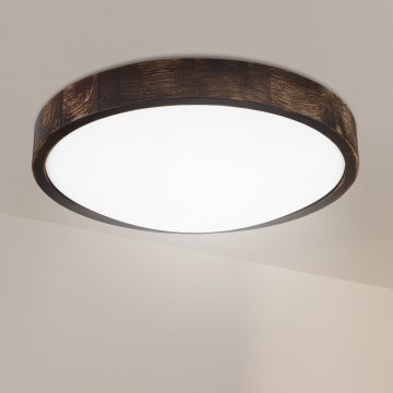 Brilagi - LED lubų šviestuvas CARVALHO SLIM SMOKEY LED/36W/230V ąžuolas skersmuo 37,5 cm