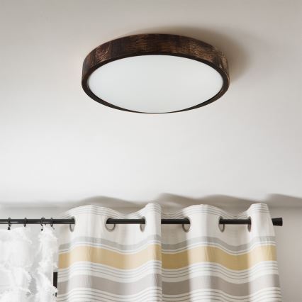Brilagi - LED lubų šviestuvas CARVALHO SLIM SMOKEY LED/36W/230V ąžuolas skersmuo 37,5 cm