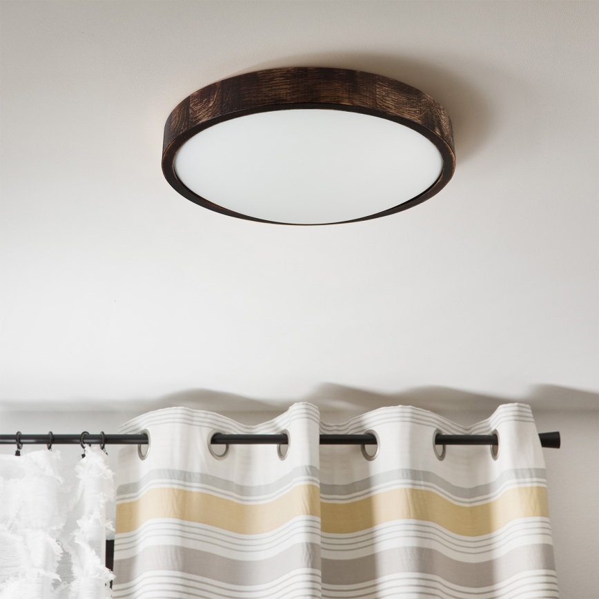 Brilagi - LED lubų šviestuvas CARVALHO SLIM SMOKEY LED/36W/230V ąžuolas skersmuo 37,5 cm