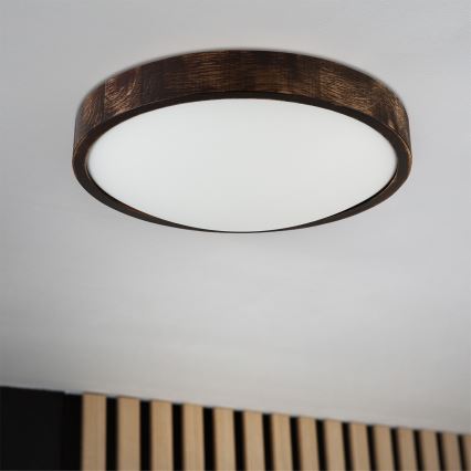 Brilagi - LED lubų šviestuvas CARVALHO SLIM SMOKEY LED/36W/230V ąžuolas skersmuo 37,5 cm