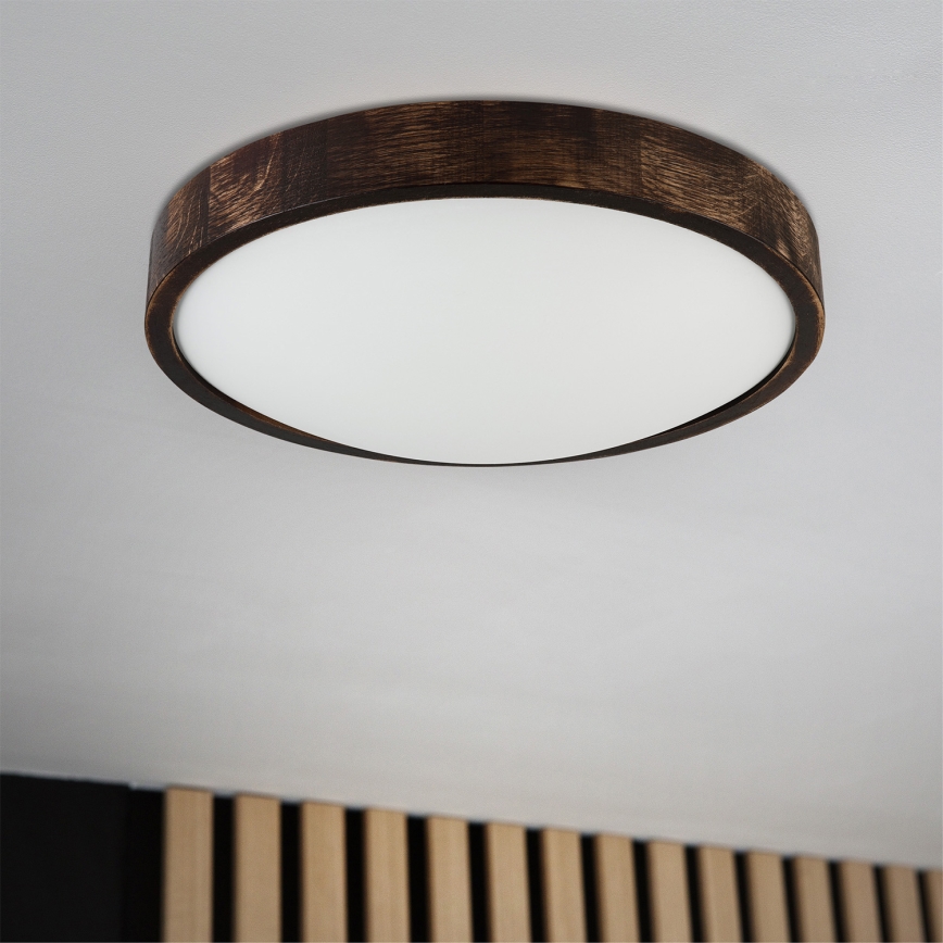 Brilagi - LED lubų šviestuvas CARVALHO SLIM SMOKEY LED/36W/230V ąžuolas skersmuo 37,5 cm