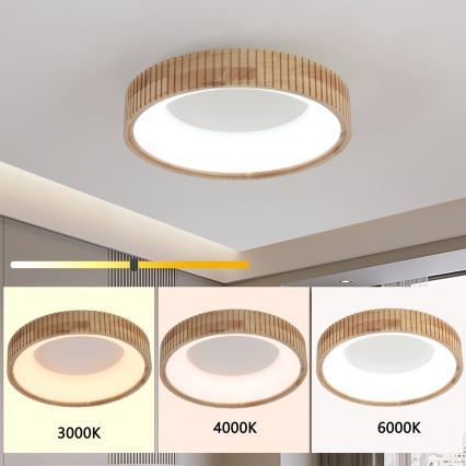 Brilagi - LED lubinis šviestuvas FALCON WOOD MODERN LED/30W/230V 3000/4000/6000K Ø 45 cm medinis