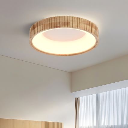 Brilagi - LED lubinis šviestuvas FALCON WOOD MODERN LED/30W/230V 3000/4000/6000K Ø 45 cm medinis