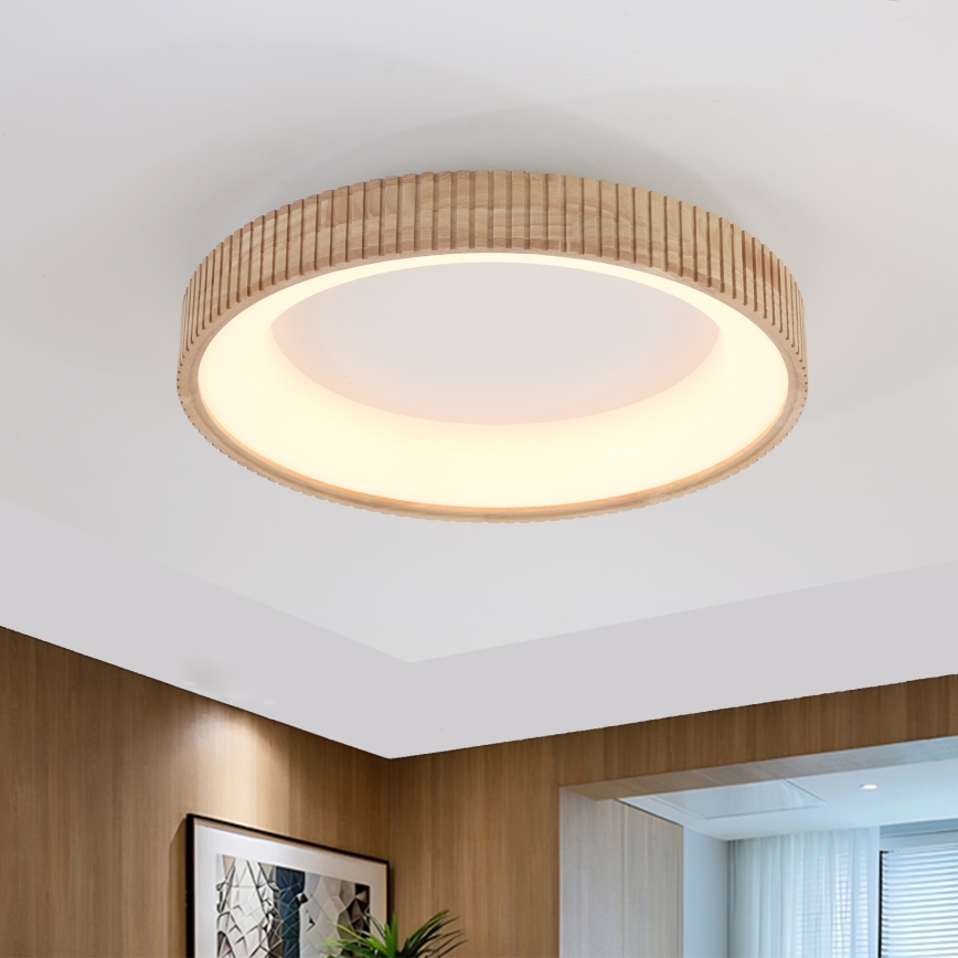 Brilagi - LED lubų šviestuvas FALCON WOOD MODERN LED/40W/230V 3000/4000/6000K skersmuo 60 cm mediena