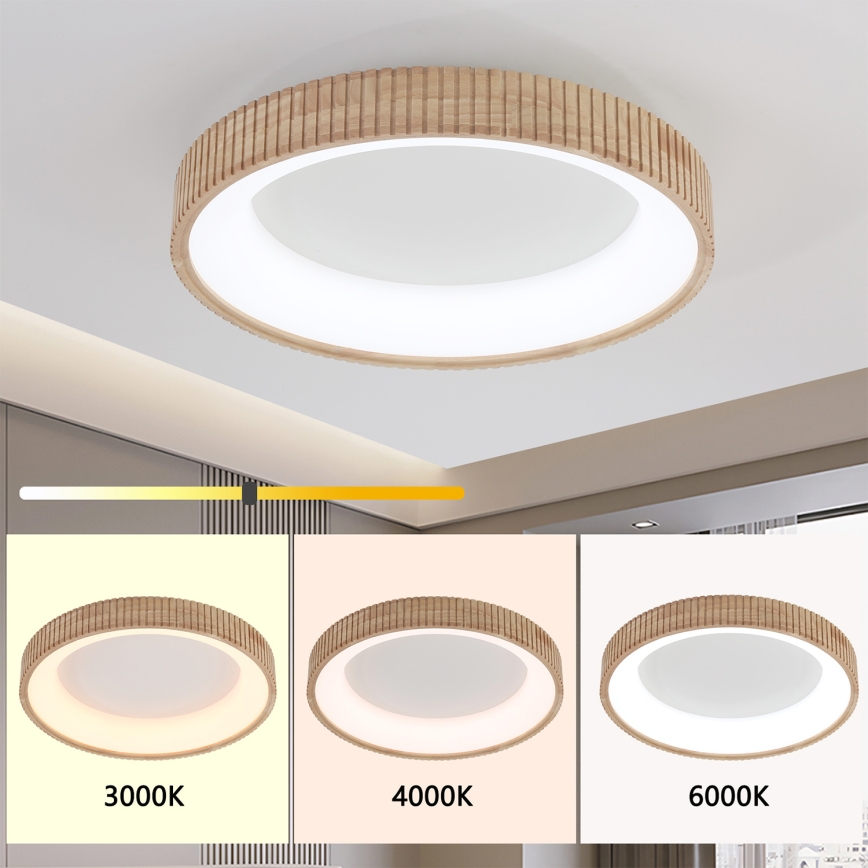 Brilagi - LED lubų šviestuvas FALCON WOOD MODERN LED/40W/230V 3000/4000/6000K skersmuo 60 cm mediena