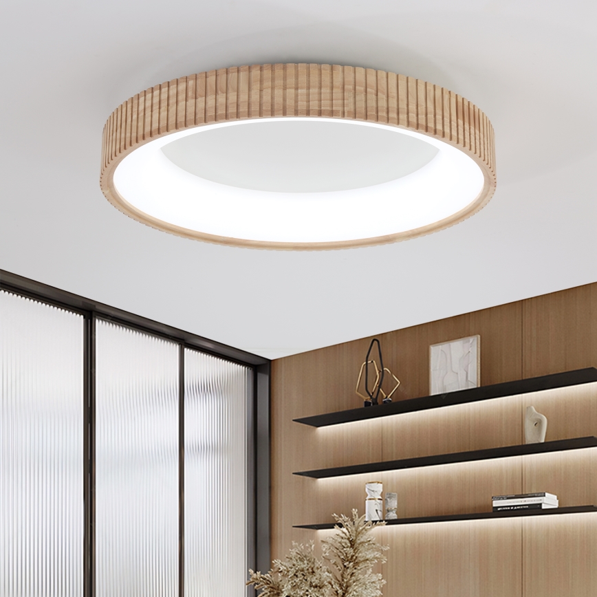Brilagi - LED lubų šviestuvas FALCON WOOD MODERN LED/40W/230V 3000/4000/6000K skersmuo 60 cm mediena