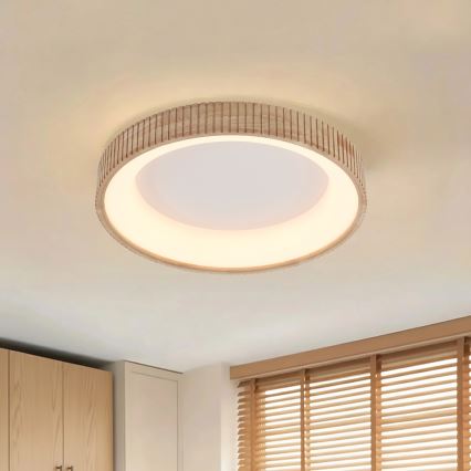 Brilagi - LED lubų šviestuvas FALCON WOOD MODERN LED/40W/230V 3000/4000/6000K skersmuo 60 cm mediena