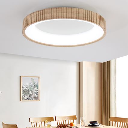 Brilagi - LED lubų šviestuvas FALCON WOOD MODERN LED/40W/230V 3000/4000/6000K skersmuo 60 cm mediena