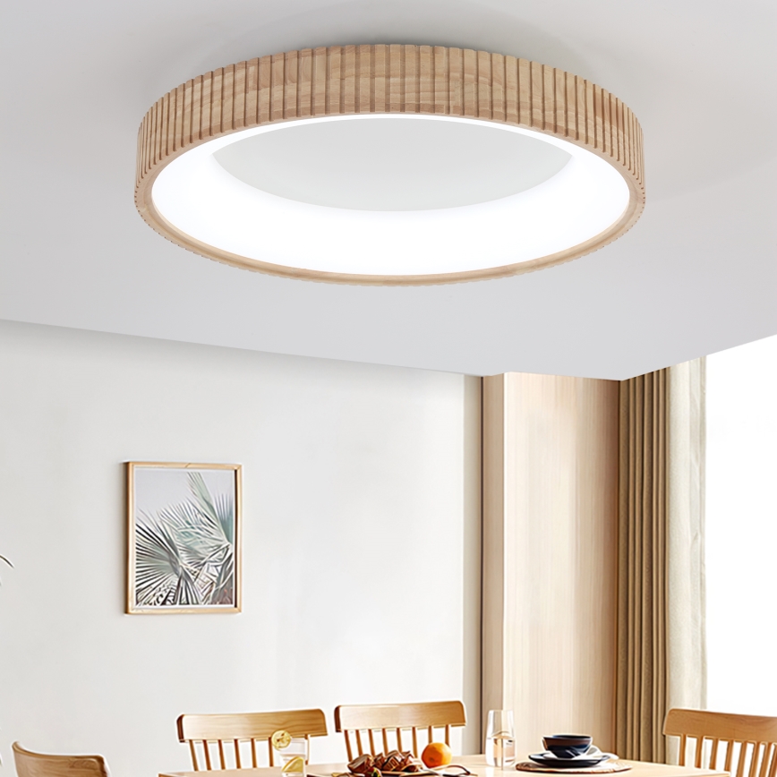 Brilagi - LED lubų šviestuvas FALCON WOOD MODERN LED/40W/230V 3000/4000/6000K skersmuo 60 cm mediena