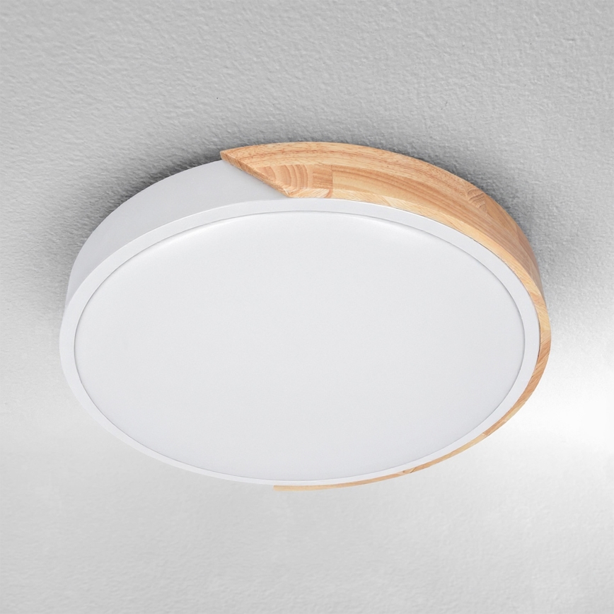 Brilagi - LED lubų šviestuvas PILANA LED/24W/230V ąžuolas/balta skersmuo 30 cm