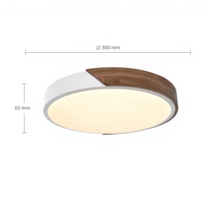 Brilagi - LED lubų šviestuvas PILANA LED/24W/230V ąžuolas/balta skersmuo 30 cm