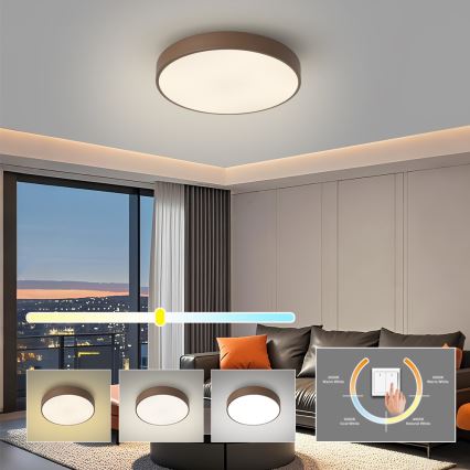 Brilagi - LED lubinis šviestuvas POOL LED/48W/230V 3000/4000/6000K Ø 40 cm rudas