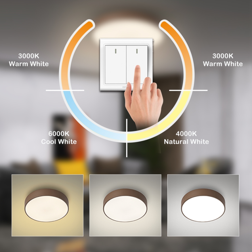 Brilagi - LED lubinis šviestuvas POOL LED/48W/230V 3000/4000/6000K Ø 40 cm rudas