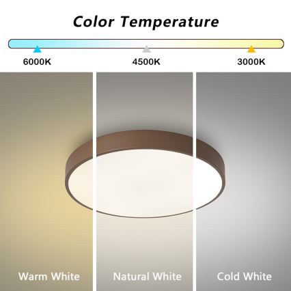 Brilagi - LED lubinis šviestuvas POOL LED/48W/230V 3000/4000/6000K Ø 40 cm rudas