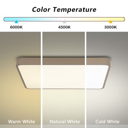 Brilagi - LED lubų šviestuvas POOL LED/48W/230V 3000/4000/6000K 50x50 cm smėlio spalvos