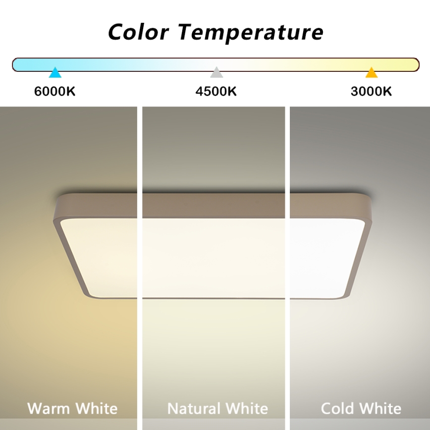 Brilagi - LED lubų šviestuvas POOL LED/48W/230V 3000/4000/6000K 50x50 cm smėlio spalvos