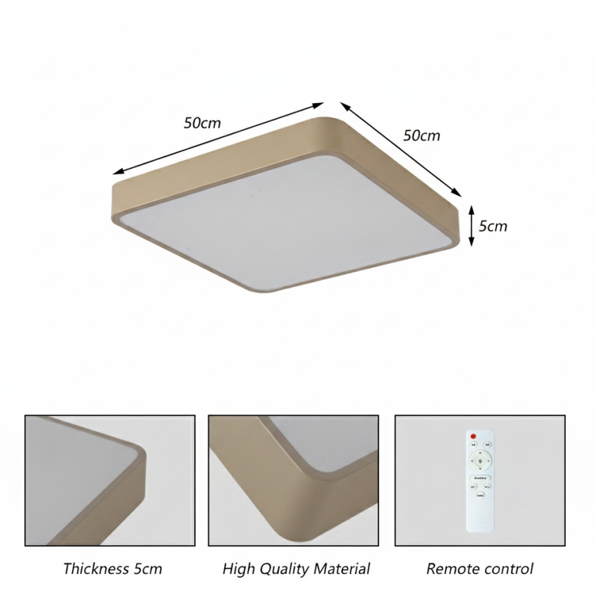 Brilagi - LED lubų šviestuvas POOL LED/48W/230V 3000/4000/6000K 50x50 cm smėlio spalvos