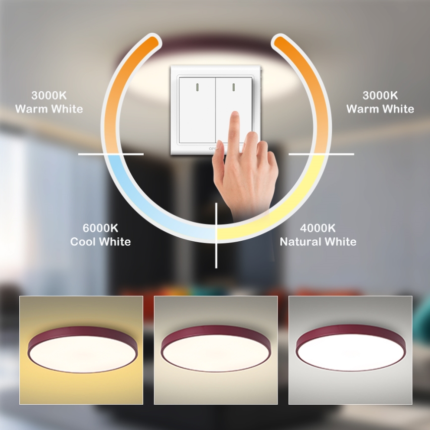 Brilagi - LED lubinis šviestuvas POOL LED/60W/230V 3000/4000/6000K skersmuo 60 cm bordo