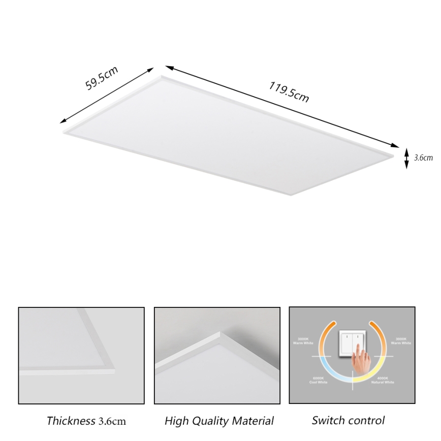 Brilagi - LED lubinis šviestuvas SLIMFRAME LED/80W/230V 120x60 cm 3000/4000/6000K balta