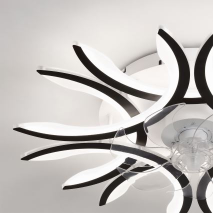Brilagi - lubinis ventiliatorius su reguliuojamu LED apšvietimu, 70W/230V, 3000–6500 K, Ø 76 cm, juodas + nuotolinis valdymas