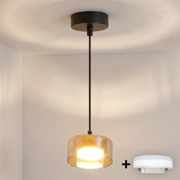 Brilagi - LED Pakabinama liustra ant laido AURA LUX 1xGX53/30W/230V juoda/auksinė
