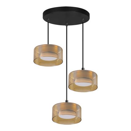 Brilagi - LED pakabinama liustra ant laido AURA LUX 3xGX53/13W/230V juoda/auksinė