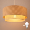 Brilagi - LED pakabinama liustra ant laido BOHO BOBO 1xE27/60W/230V, skersmuo 40 cm, su taškeliais, smėlinė/kreminė