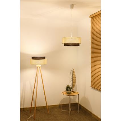 Brilagi - LED pakabinama liustra ant laido BOHO STYLE 1xE27/15W/230V ø 40 cm kreminė/ruda