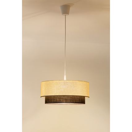 Brilagi - LED pakabinama liustra ant laido BOHO STYLE 1xE27/15W/230V ø 40 cm kreminė/ruda