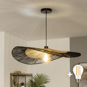 Brilagi - LED pakabinama liustra ant laido CERIA BOHO 1xE27/40W/230V skersmuo 50 cm juoda/ruda
