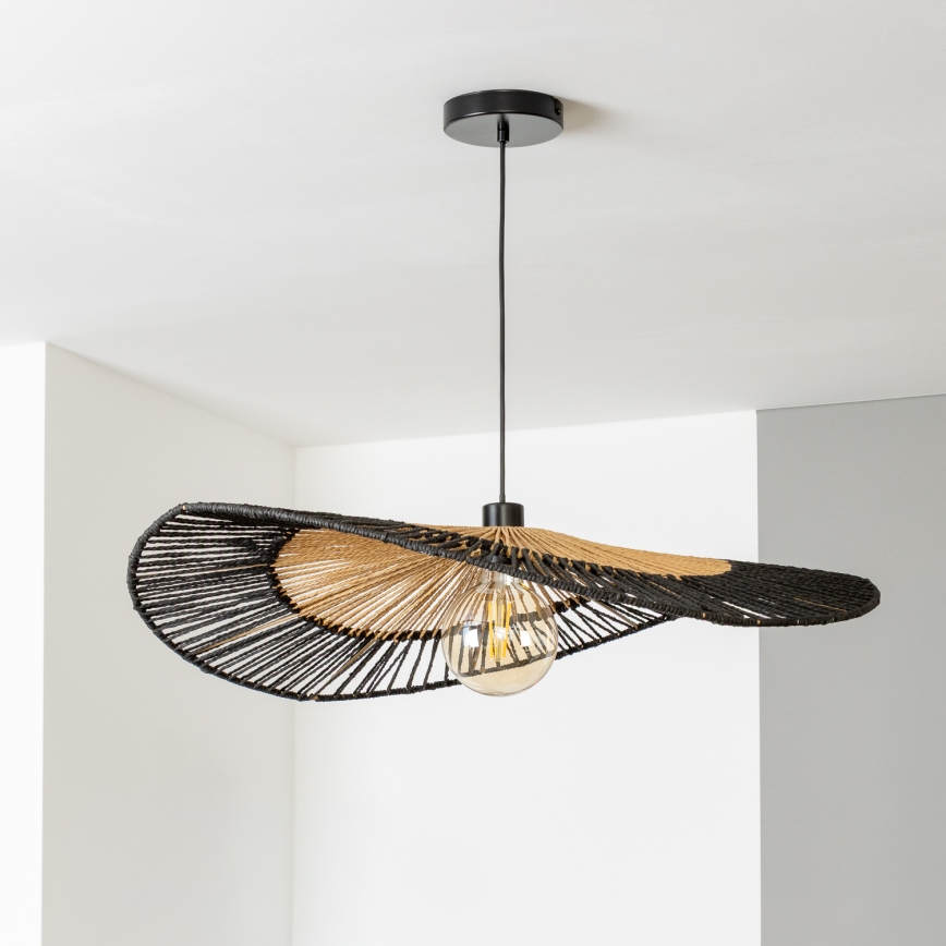 Brilagi - LED pakabinama liustra ant laido CERIA BOHO 1xE27/40W/230V skersmuo 50 cm juoda/ruda