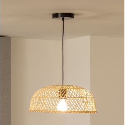Brilagi - LED pakabinama liustra ant laido CERIA BOHO 1xE27/40W/230V Ø 60 cm, iš rotango