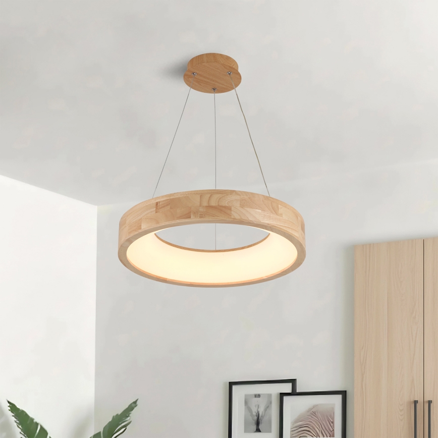 Brilagi - pakabinamas LED šviestuvas ant laido FALCON WOOD LED/30W/230V 3000/4000/6000K Ø 45 cm, medinis