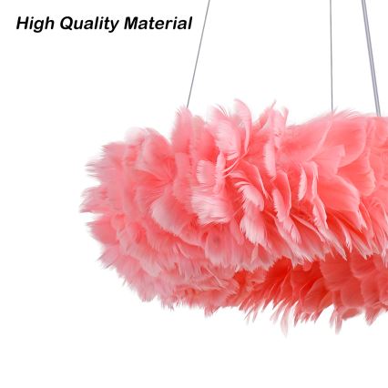 BRILAGI - LED pakabinama liustra ant laido FEATHER 3xE27/40W/230V + 3xLED/3W Ø 50 cm rožinė