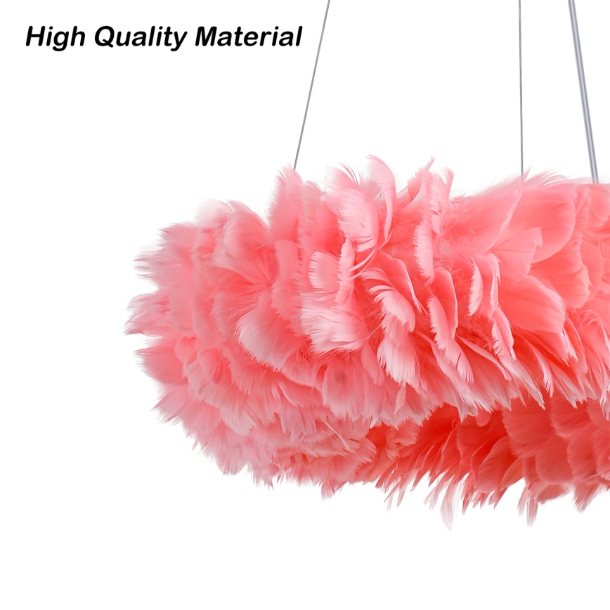 BRILAGI - LED pakabinama liustra ant laido FEATHER 3xE27/40W/230V + 3xLED/3W Ø 50 cm rožinė