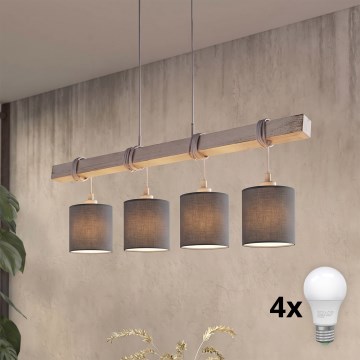 BRILAGI - LED pakabinama liustra ant laido NUBILA 4xE27/60W/230V pilka/antracitas