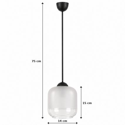 BRILAGI - LED pakabinama liustra ant laido RETRO GLASS 1xE27/60W/230V skersmuo 14 cm juoda/balta