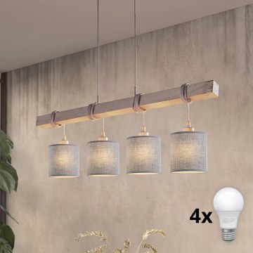 BRILAGI - LED pakabinama liustra NUBILA ant troselio 4xE27/60W/230V pilka