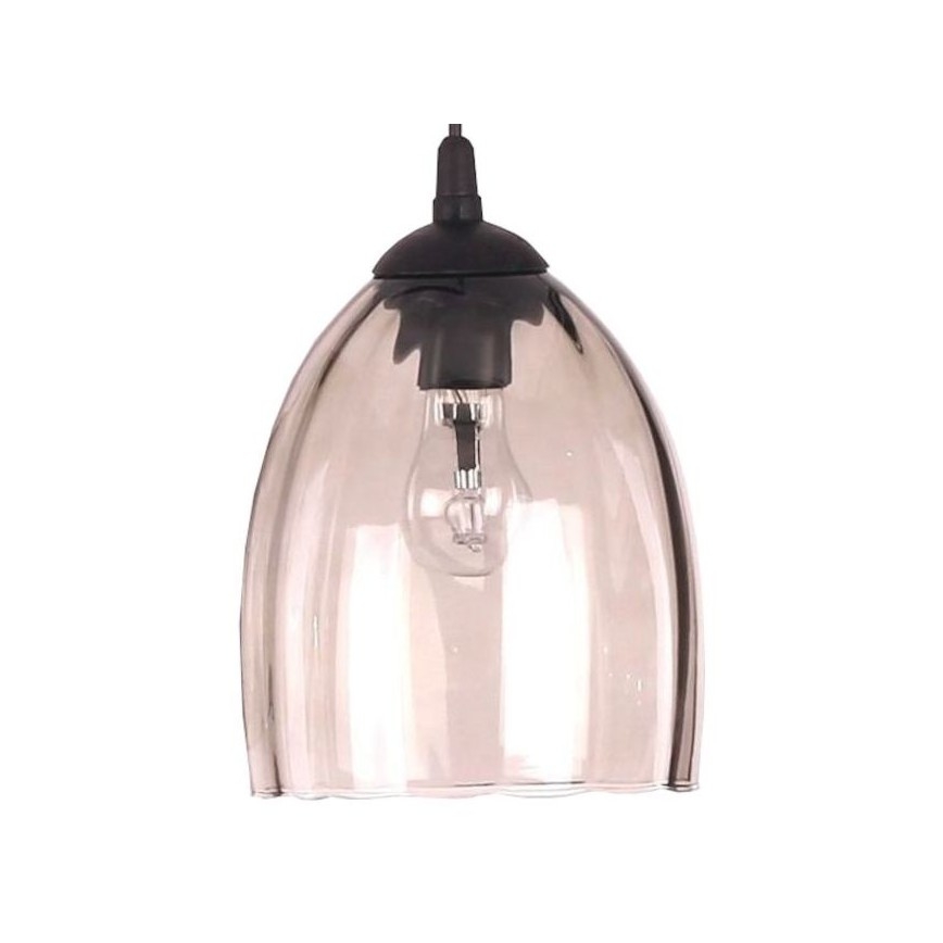 BRILAGI - LED Pakabinamas šviestuvas su laidu RETRO GLASS 2xE27/60W/230V matinis chromas / rūkinė smėlinė