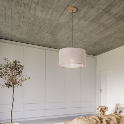 Brilagi - LED Pakabinamas sietynas ANTHONY 1xE27/60W/230V ąžuolas/smėlio spalva