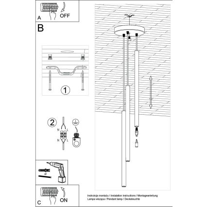 Brilagi -  LED Pakabinamas sietynas DRIFA 3xG9/4W/230V juoda