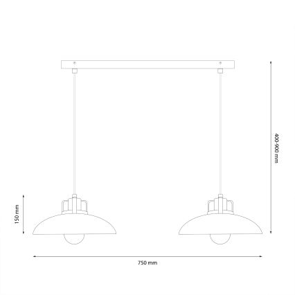 Brilagi - LED Pakabinamas sietynas FLAMENGO 2xE27/60W/230V žalia