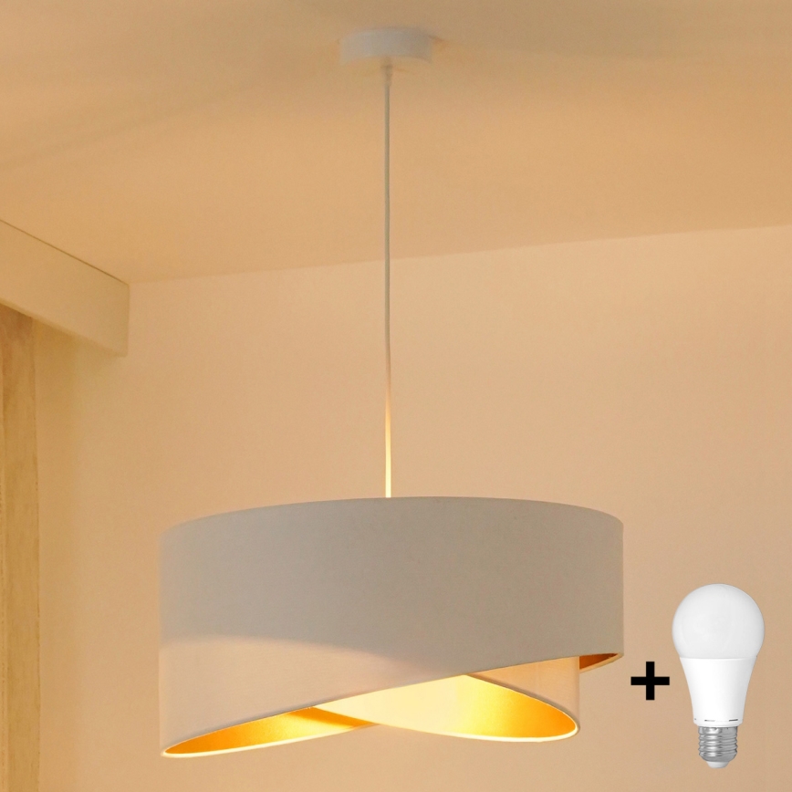 Brilagi - LED Pakabinamas sietynas LYRA 1xE27/15W/230V balta/auksas