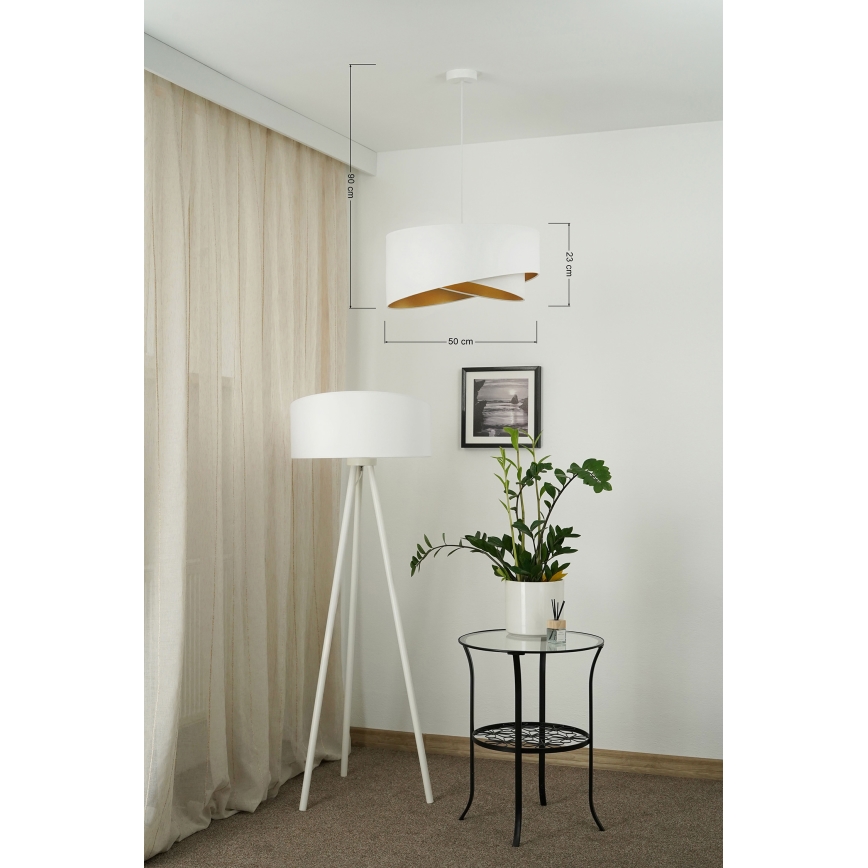 Brilagi - LED Pakabinamas sietynas LYRA 1xE27/15W/230V balta/auksas